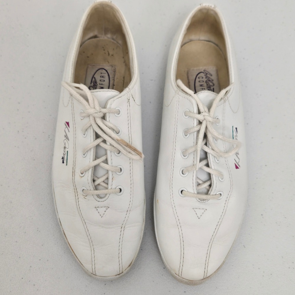 LA Gear Women White Leather Comfort Lace Up Athletic Sneakers‎ Shoes Size 7.5
